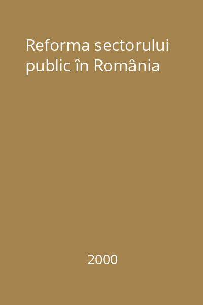 Reforma sectorului public în România