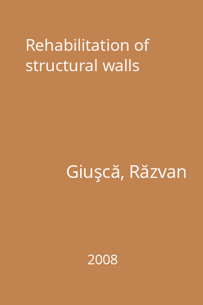 Rehabilitation of structural walls