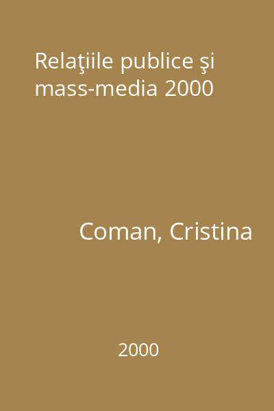 Relaţiile publice şi mass-media 2000