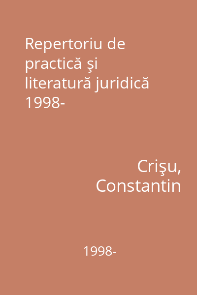 Repertoriu de practică şi literatură juridică 1998-