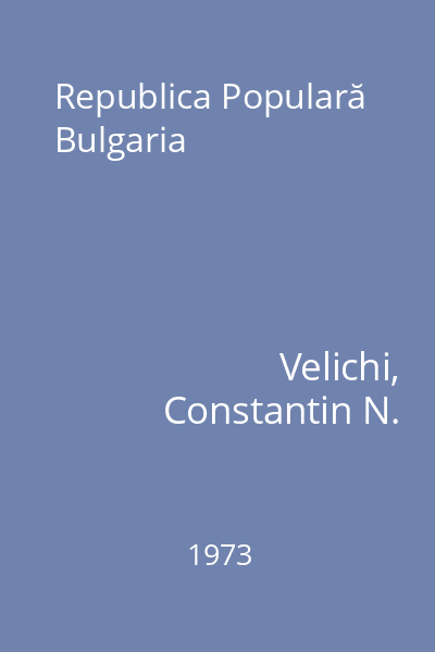 Republica Populară Bulgaria