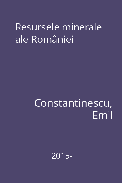 Resursele minerale ale României