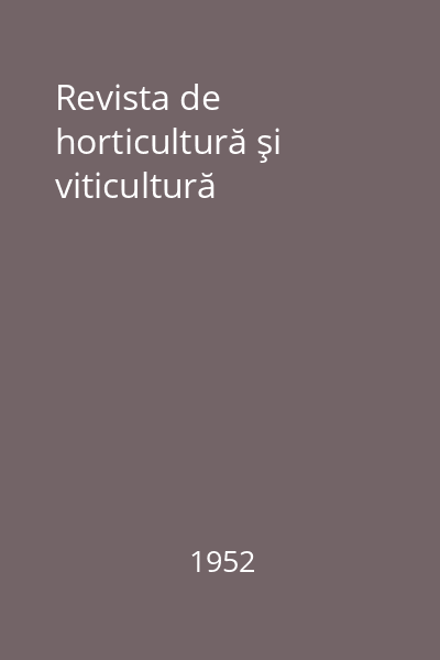 Revista de horticultură şi viticultură