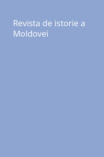 Revista de istorie a Moldovei