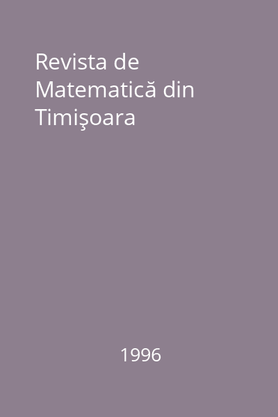 Revista de Matematică din Timişoara