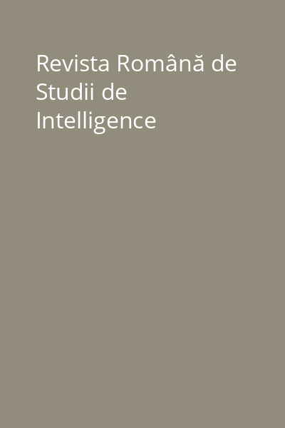 Revista Română de Studii de Intelligence