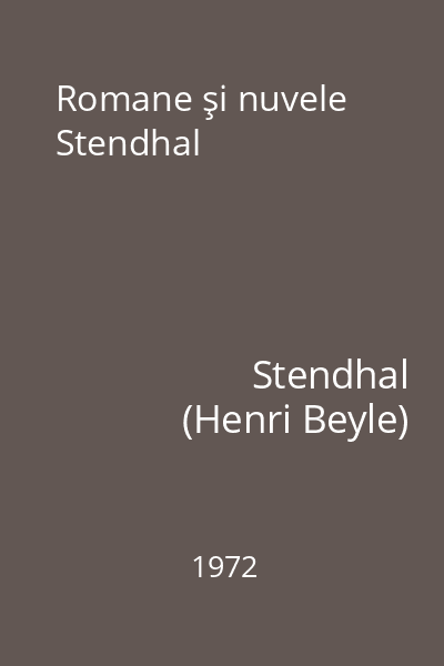 Romane şi nuvele Stendhal
