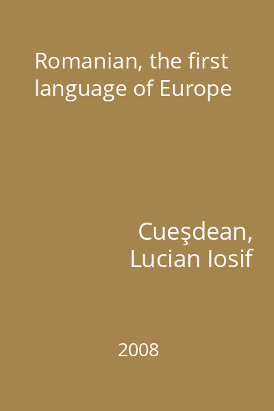Romanian, the first language of Europe