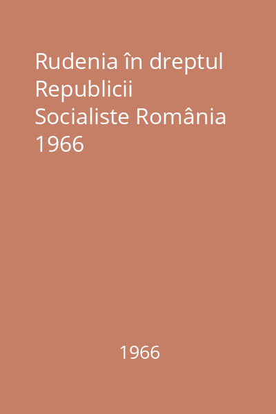 Rudenia în dreptul Republicii Socialiste România 1966