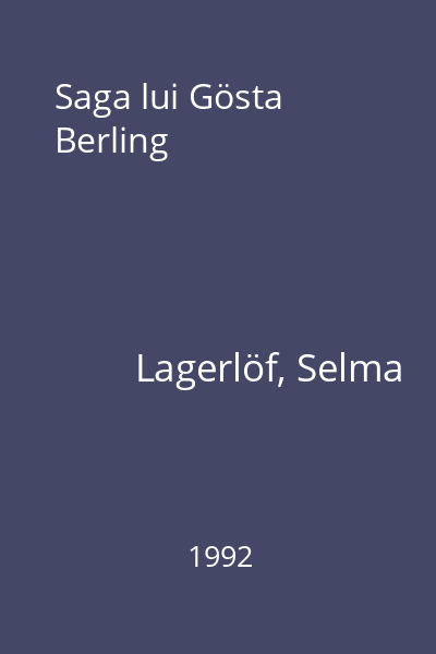 Saga lui Gösta Berling