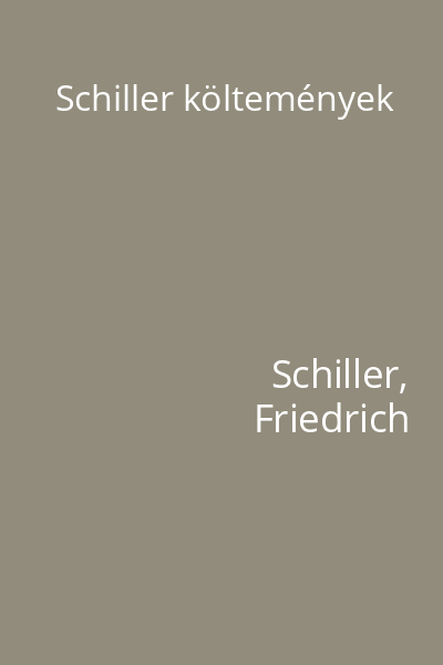 Schiller költemények