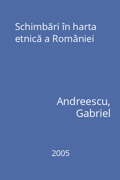 Schimbări în harta etnică a României