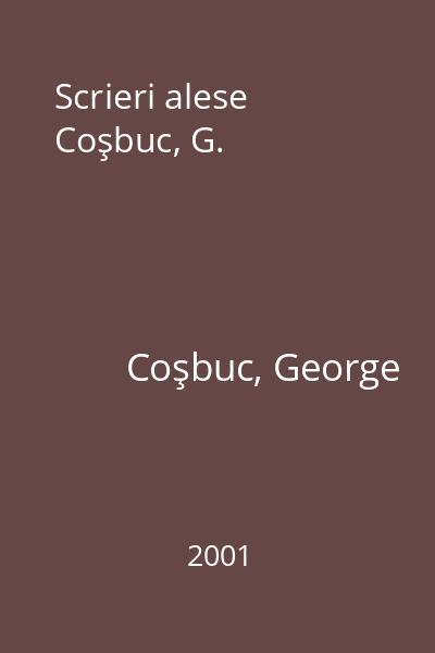 Scrieri alese Coşbuc, G.