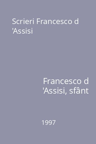 Scrieri Francesco d 'Assisi