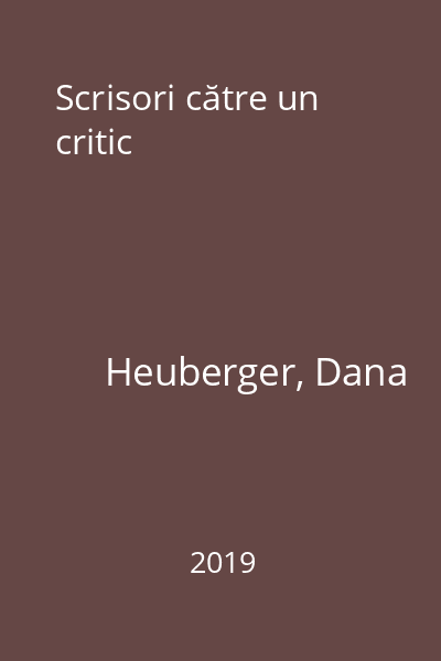 Scrisori către un critic