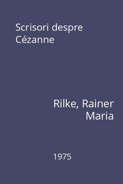 Scrisori despre Cézanne