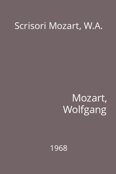 Scrisori Mozart, W.A.