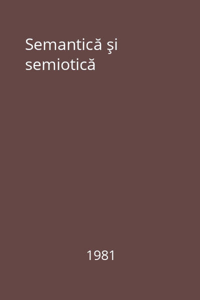 Semantică şi semiotică