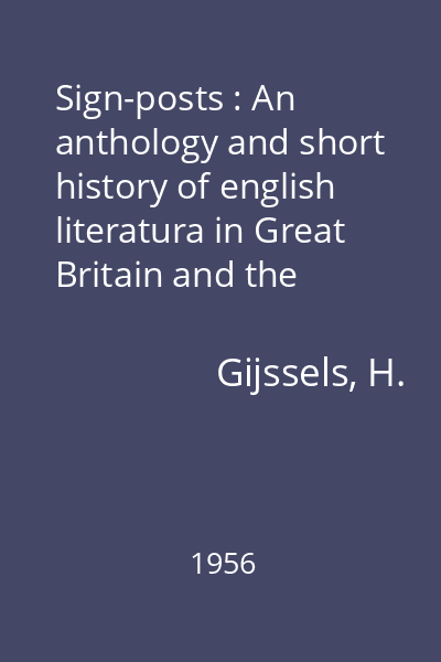 Sign-posts : An anthology and short history of english literatura in Great Britain and the United States