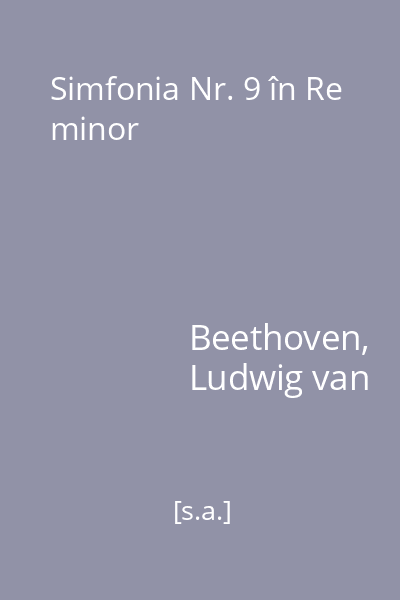 Simfonia Nr. 9 în Re minor