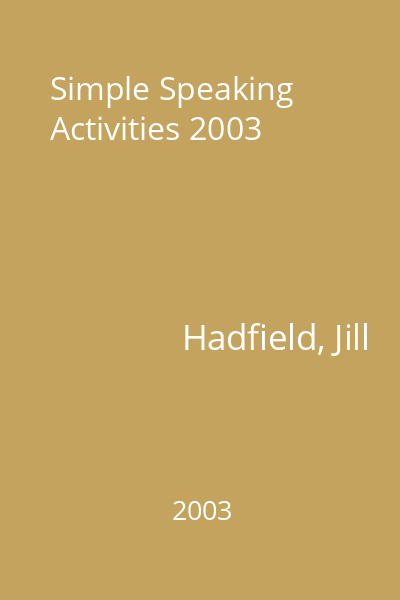 Simple Speaking Activities 2003