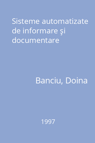 Sisteme automatizate de informare şi documentare