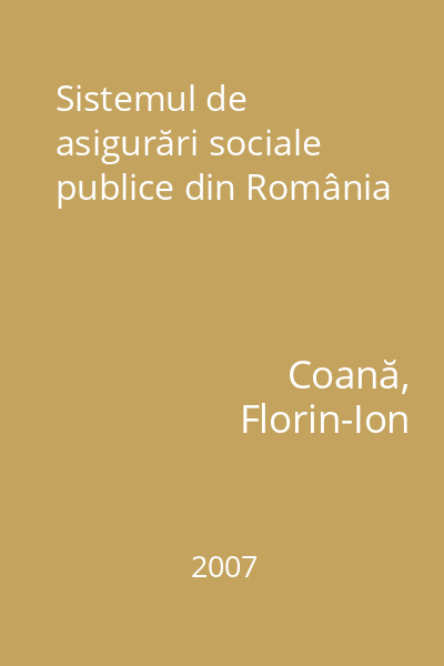 Sistemul de asigurări sociale publice din România