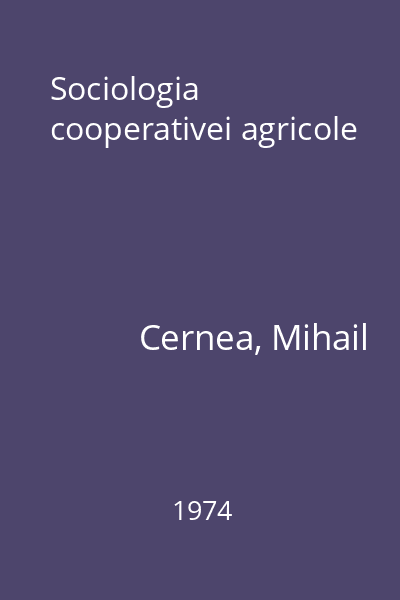 Sociologia cooperativei agricole