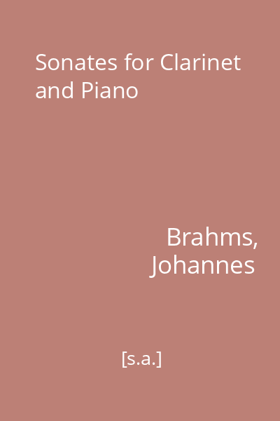 Sonates for Clarinet and Piano