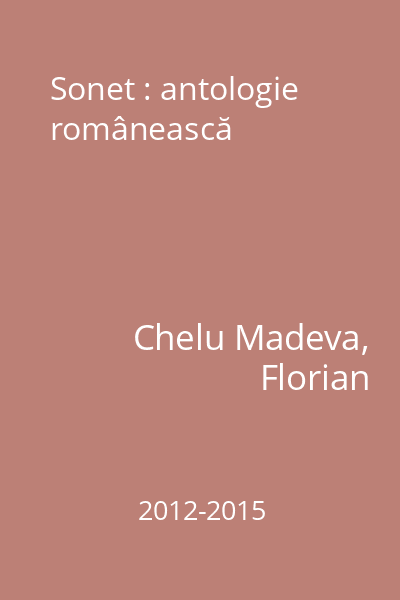 Sonet : antologie românească