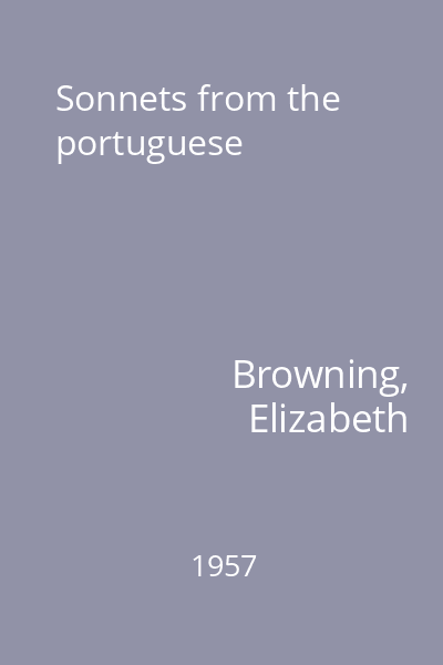 Sonnets from the portuguese