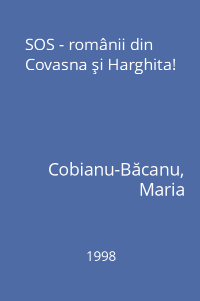 SOS - românii din Covasna şi Harghita!