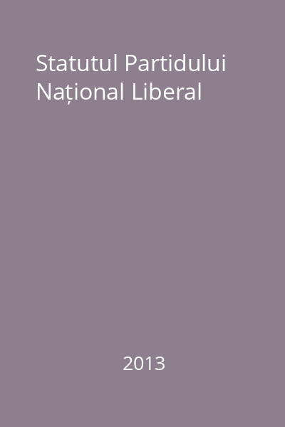 Statutul Partidului Național Liberal