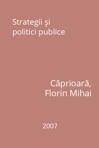 Strategii şi politici publice