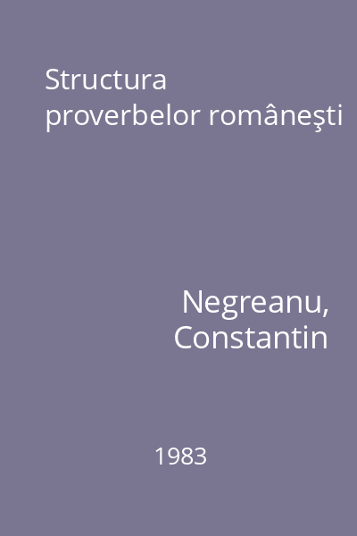 Structura proverbelor româneşti