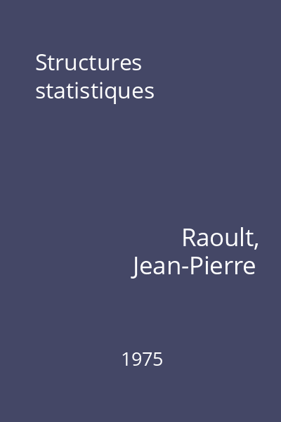 Structures statistiques