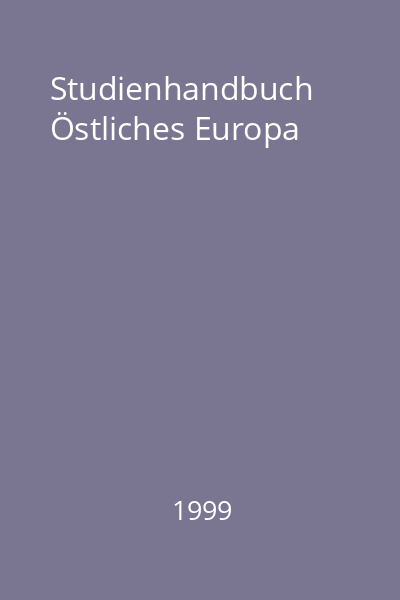 Studienhandbuch Östliches Europa