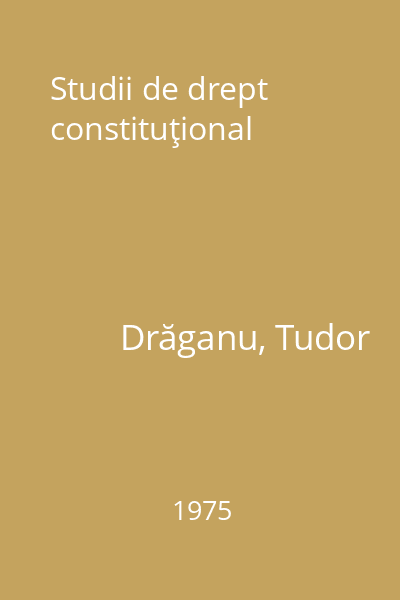 Studii de drept constituţional