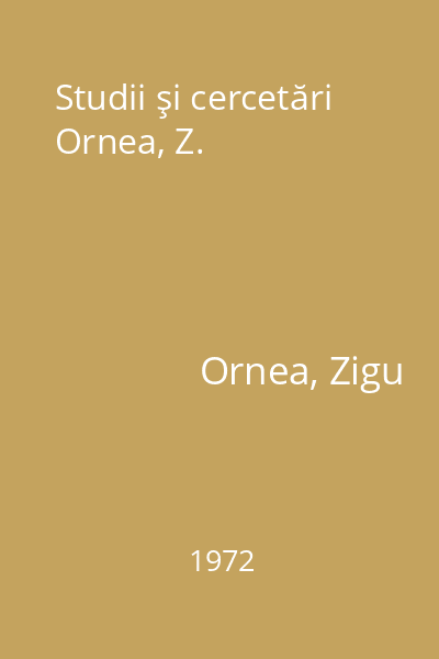 Studii şi cercetări Ornea, Z.