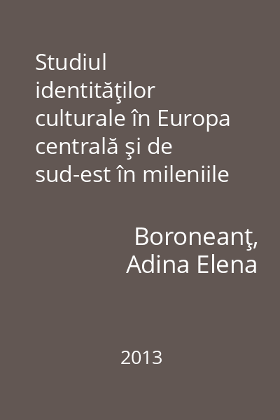 Studiul identităţilor culturale în Europa centrală şi de sud-est în mileniile VII-VI b. Chr. : mezolitic versus neolitic