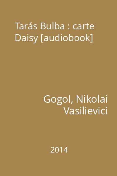 Tarás Bulba : carte Daisy [audiobook]