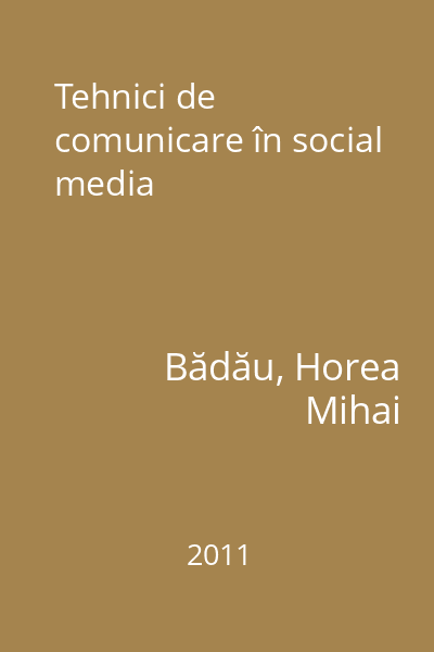 Tehnici de comunicare în social media