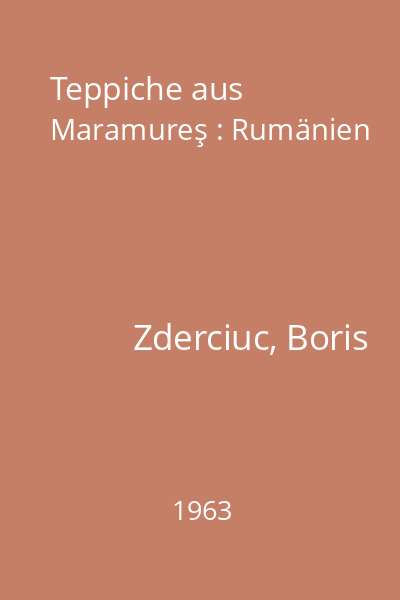 Teppiche aus Maramureş : Rumänien