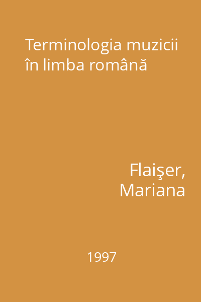 Terminologia muzicii în limba română