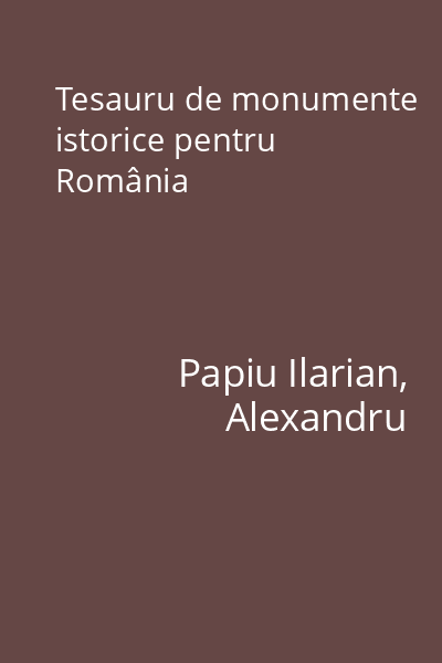 Tesauru de monumente istorice pentru România