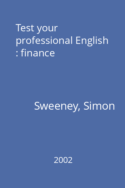 Test your professional English : finance