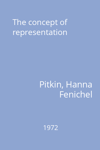 The concept of representation