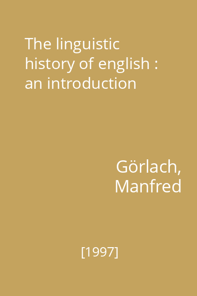 The linguistic history of english : an introduction