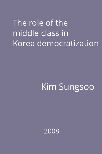 The role of the middle class in Korea democratization