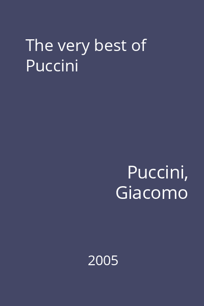 The very best of Puccini